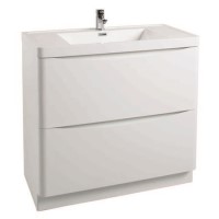 White Free Standing Bathroom Vanity Unit & Basin - W900mm