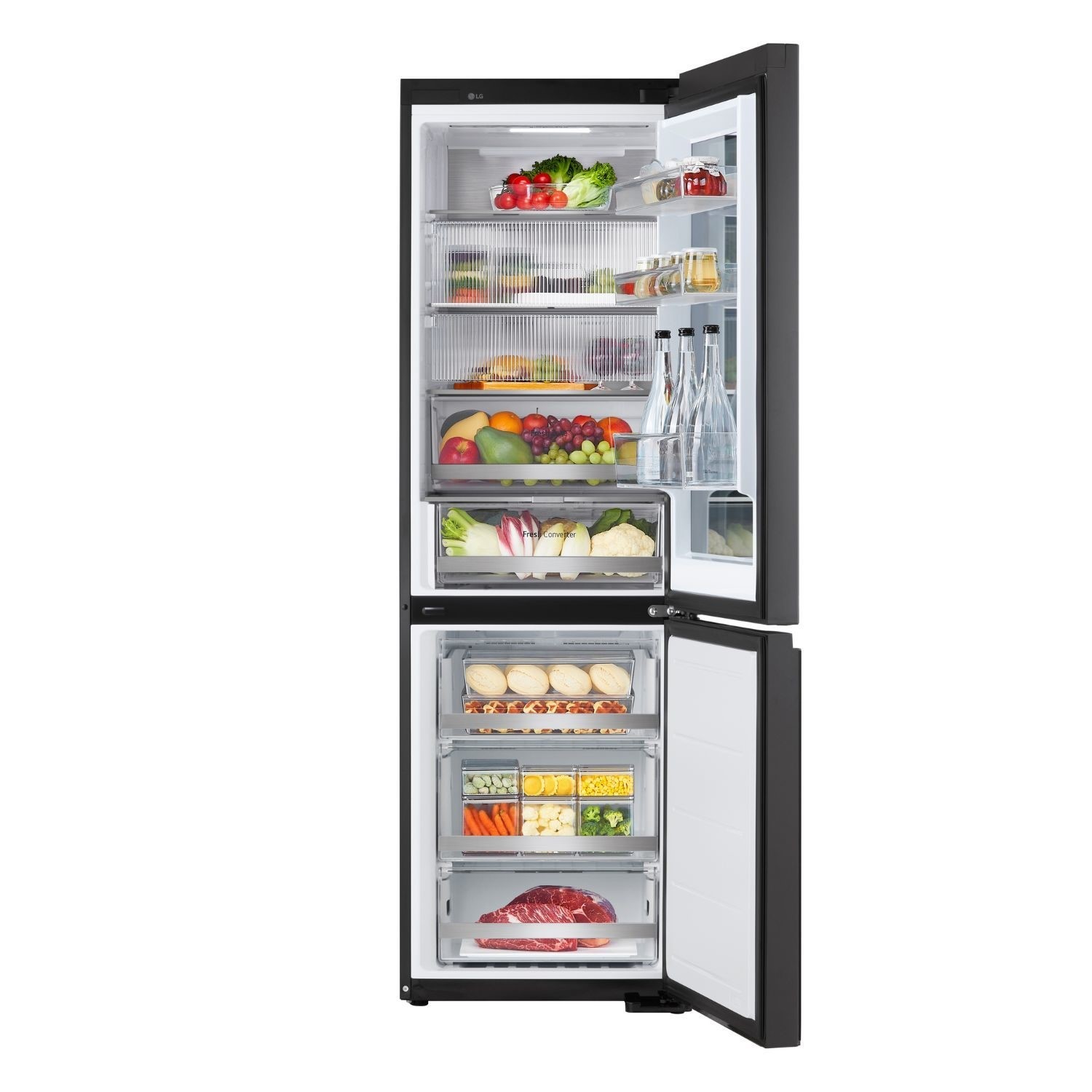 LG InstaView 349 Litre 60/40 Freestanding Fridge Freezer - Black LG InstaView 349 Litre 60/40 Freestanding Fridge Freezer - Black