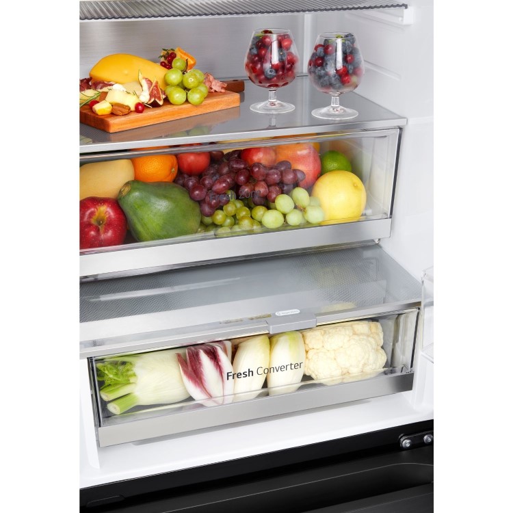 LG InstaView™ 349 Litre 60/40 Fridge Freezer - Black