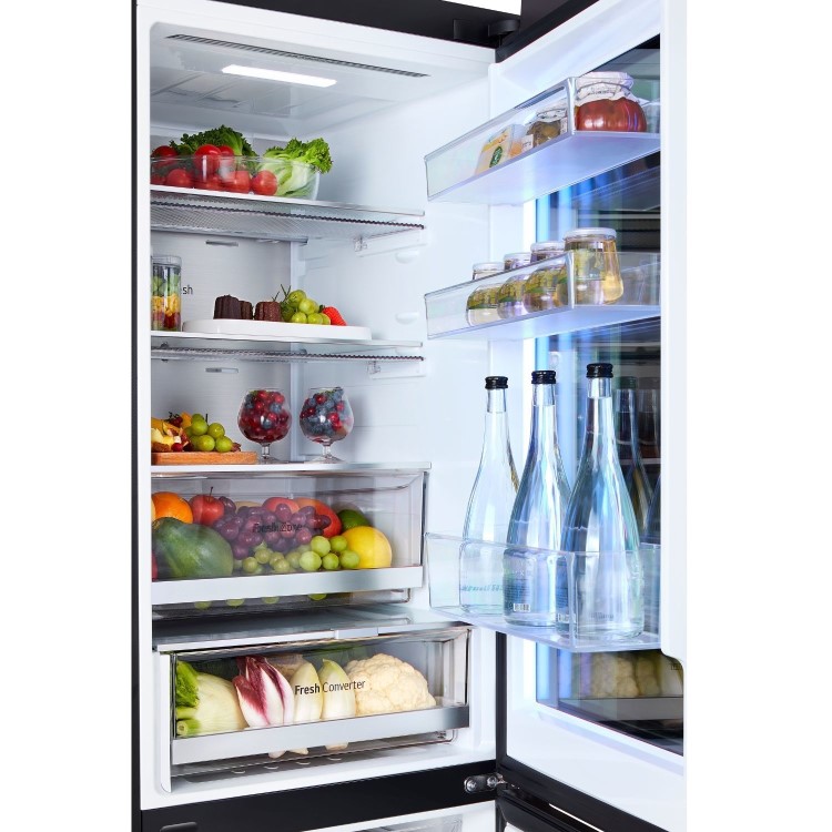 LG InstaView™ 349 Litre 60/40 Fridge Freezer - Black