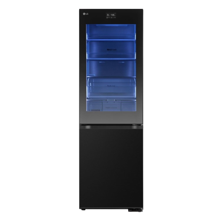 LG InstaView™ 349 Litre 60/40 Fridge Freezer - Black