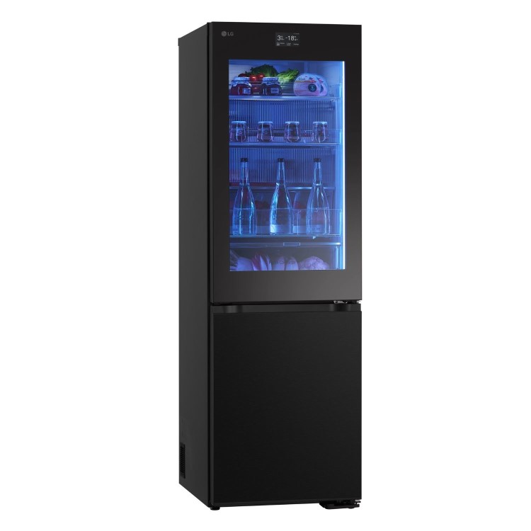 LG InstaView™ 349 Litre 60/40 Fridge Freezer - Black