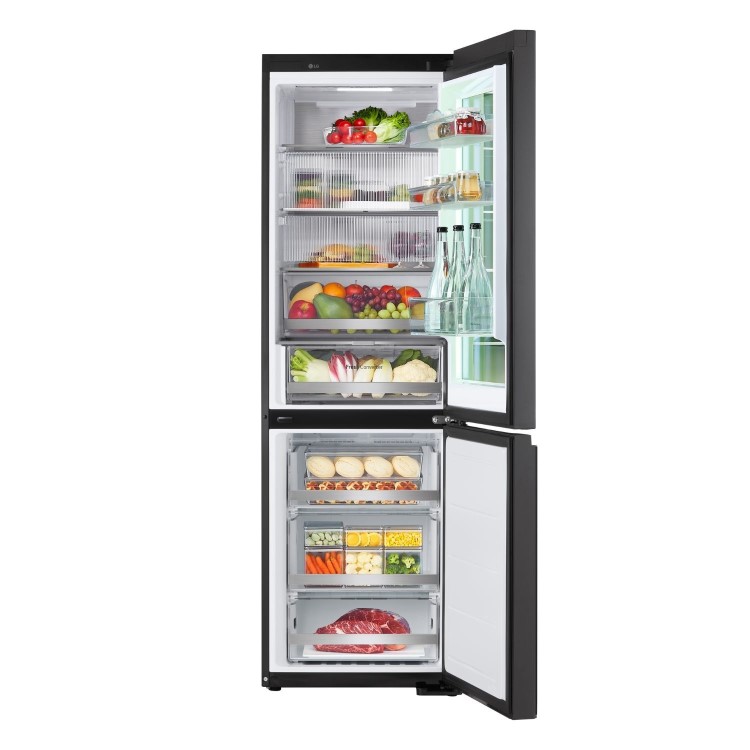 LG InstaView™ 349 Litre 60/40 Fridge Freezer - Black