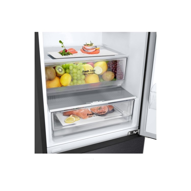 Refurbished LG NatureFRESH 384 Litre 70/30 Freestanding Fridge Freezer - Black