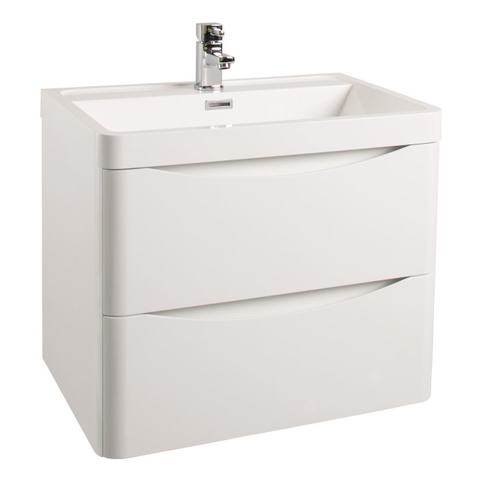 White Wall Hung Bathroom Vanity Unit Amp Basin 600mm Wide