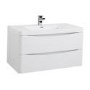 White Wall Hung Bathroom Vanity Unit & Basin - 900mm Wide
