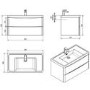 White Wall Hung Bathroom Vanity Unit & Basin - 900mm Wide