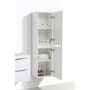 White Wall Hung Tall Bathroom Storage Cabinet - W400 x H1500mm - Oakland