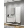 White Wall Hung Tall Bathroom Storage Cabinet - W400 x H1500mm - Oakland