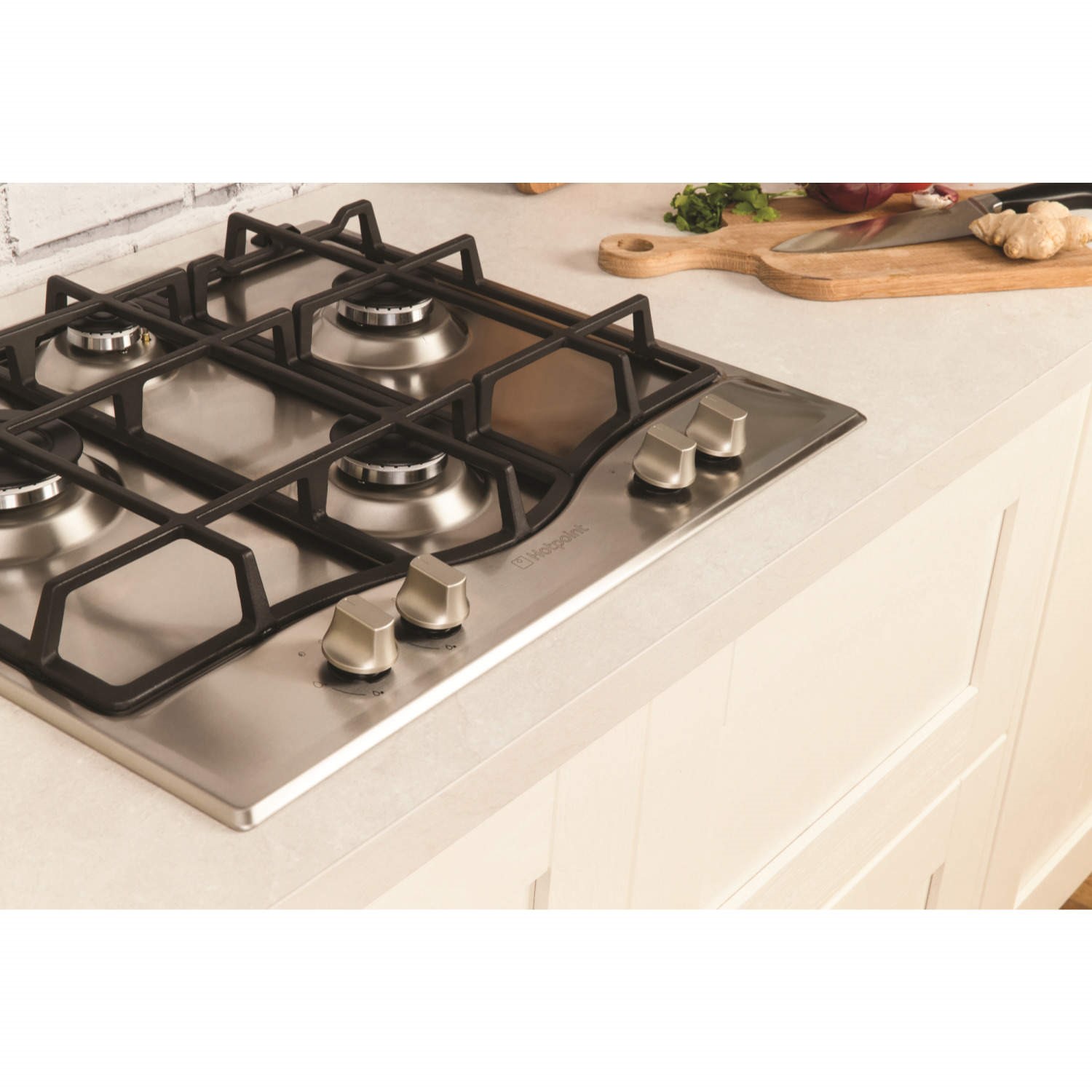 Hotpoint GC640IX Four Burner 60cm Gas Hob Stainless Steel Appliances