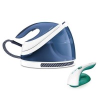 GRADE A2 - Philips GC7057/20 PerfectCare Viva Steam Generator Iron with Free Fabric Shaver - White & Blue
