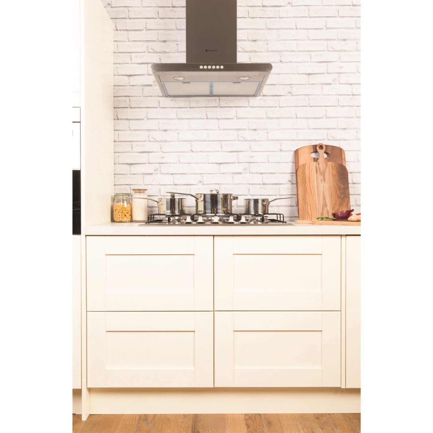 Hotpoint GC750X 75cm Wide Five Burner Gas Hob Stainless Steel