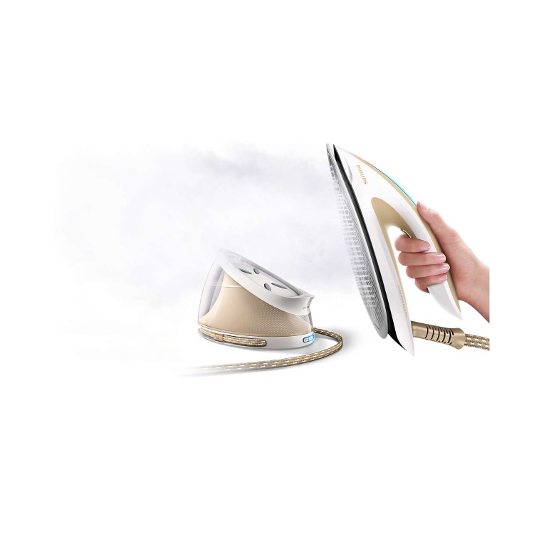 Philips GC9410/60 PerfectCare Aqua Pro Compact Steam Generator Iron - White & Gold