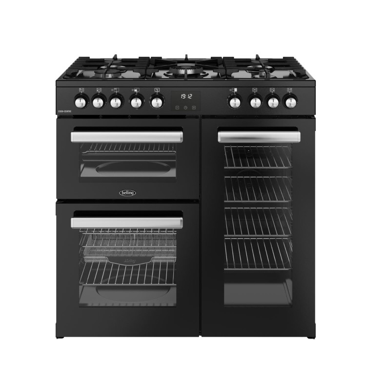 Refurbished Belling Cookcentre 90cm Dual Fuel Range Cooker - Black