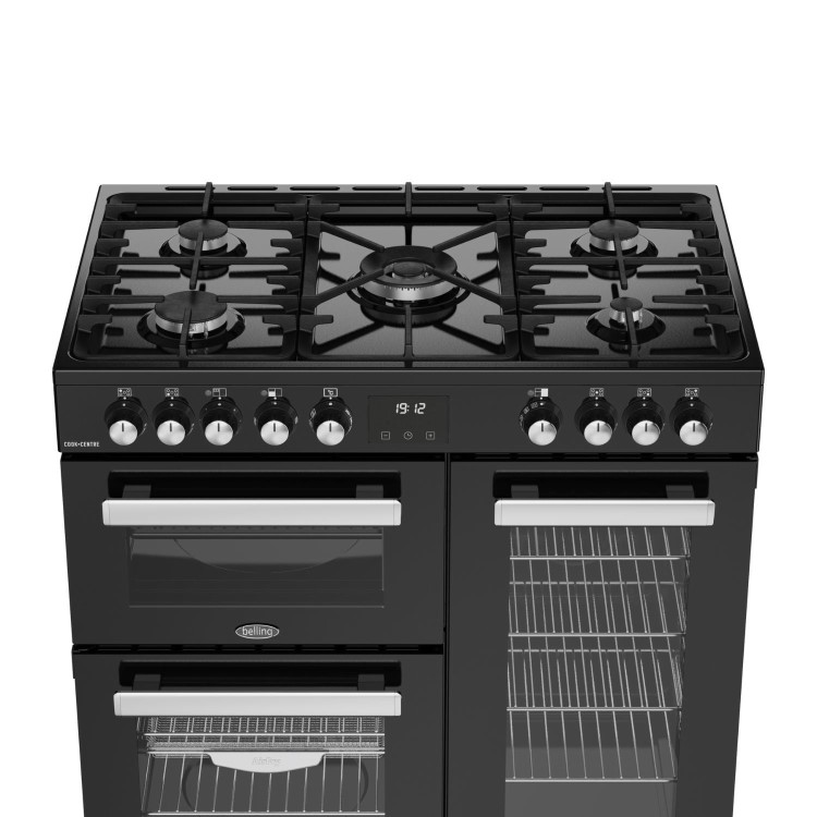 Refurbished Belling Cookcentre 90cm Dual Fuel Range Cooker - Black