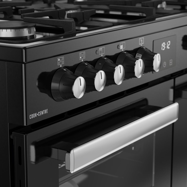 Refurbished Belling Cookcentre 90cm Dual Fuel Range Cooker - Black