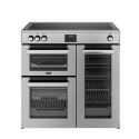 444411796 Belling Cookcentre 90cm Electric Induction Range Cooker - Stainless Steel