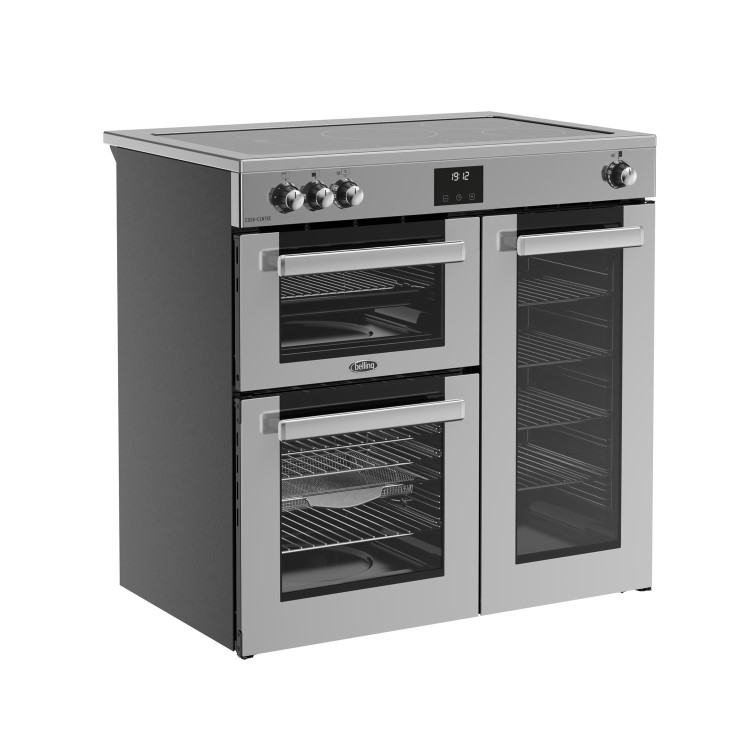 Belling Cookcentre 90cm Electric Induction Range Cooker - Stainless Steel