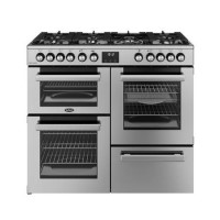 Refurbished Belling Cookcentre 444411800 100cm Dual Fuel Range Cooker Stainless Steel
