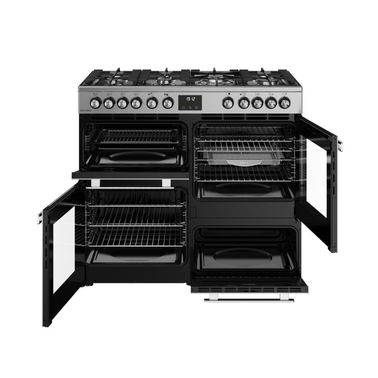 Refurbished Belling Cookcentre 444411800 100cm Dual Fuel Range Cooker Stainless Steel