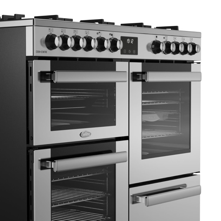 Refurbished Belling Cookcentre 444411800 100cm Dual Fuel Range Cooker Stainless Steel