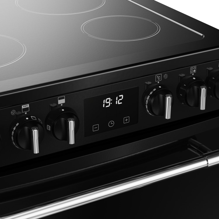 Refurbished Belling Farmhouse 444411810 60cm Electric Ceramic Cooker Black