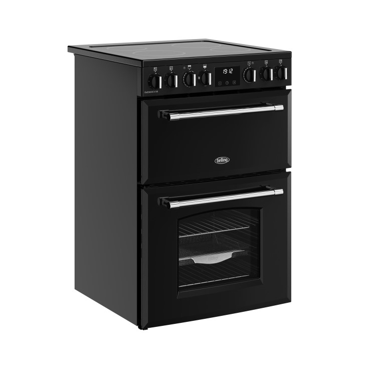 Refurbished Belling Farmhouse 444411810 60cm Electric Ceramic Cooker Black