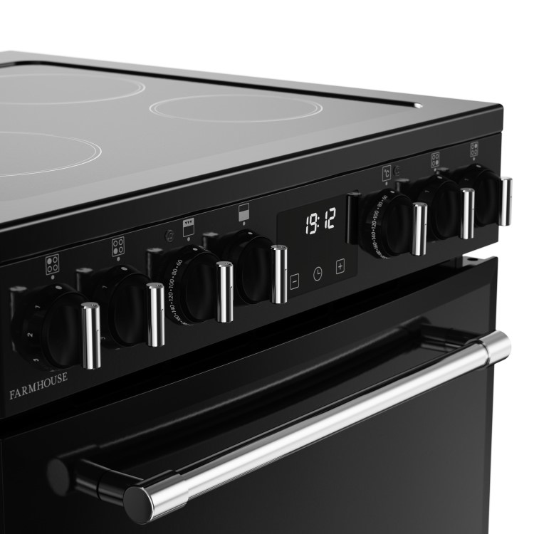 Refurbished Belling Farmhouse 444411810 60cm Electric Ceramic Cooker Black