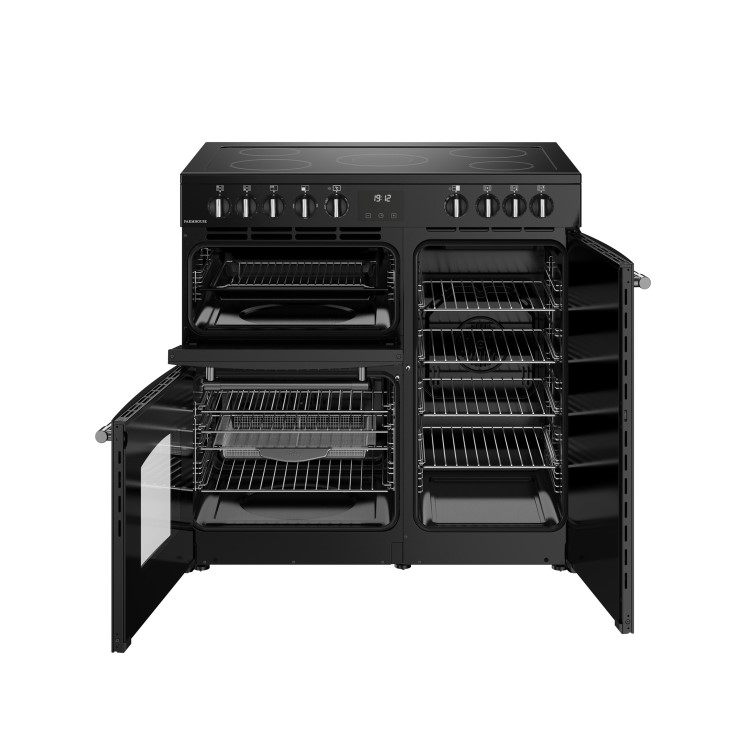 Refurbished Belling Farmhouse 444411817 90cm Electric Range Cooker Black