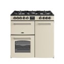 A2/444411821 GRADE A2 - Belling Farmhouse 90cm Dual Fuel Range Cooker - Cream