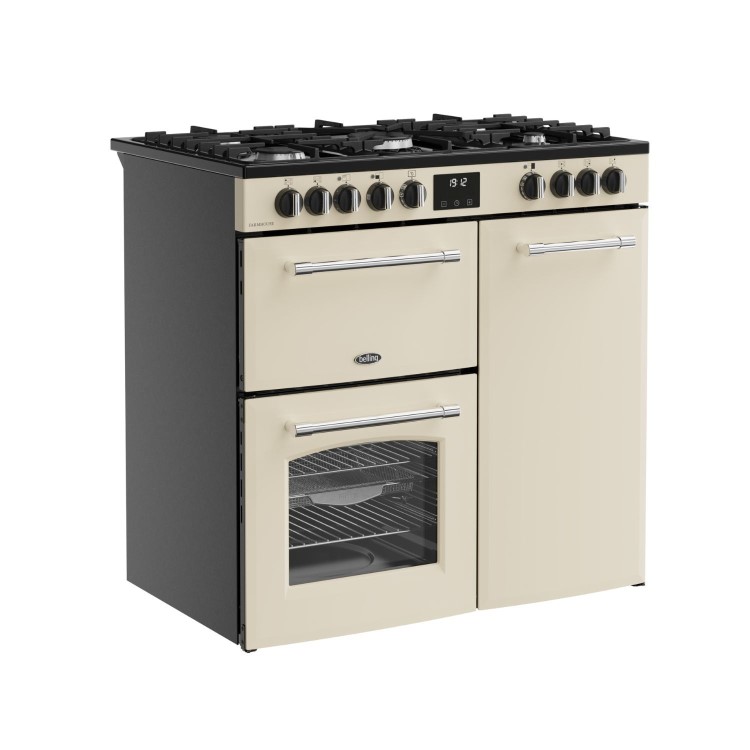 Refurbished Belling Farmhouse 444411821 90cm Dual Fuel Range Cooker