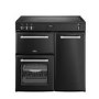 GRADE A2 - Belling Farmhouse 90cm Electric Induction Range Cooker - Black