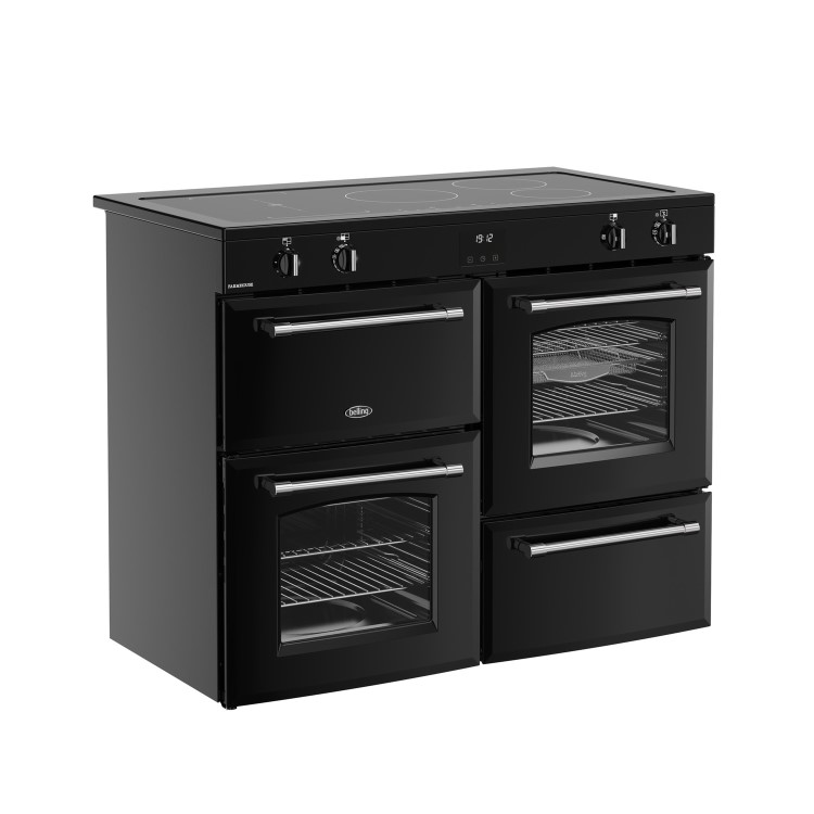 Refurbished Belling Farmhouse 444411841 110cm Electric Induction Range Cooker Black