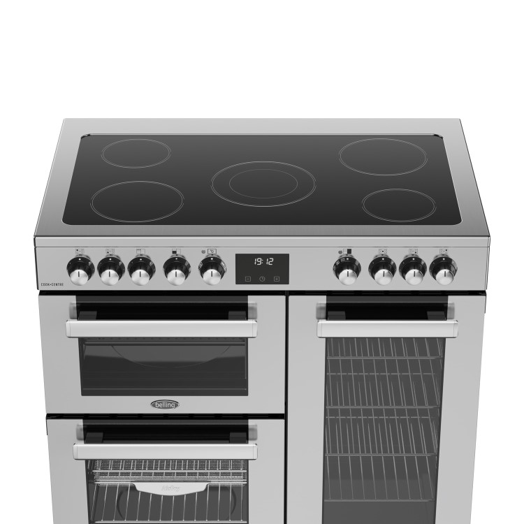 Refurbished Belling Cookcentre 90cm Electric Ceramic Range Cooker - Stainless