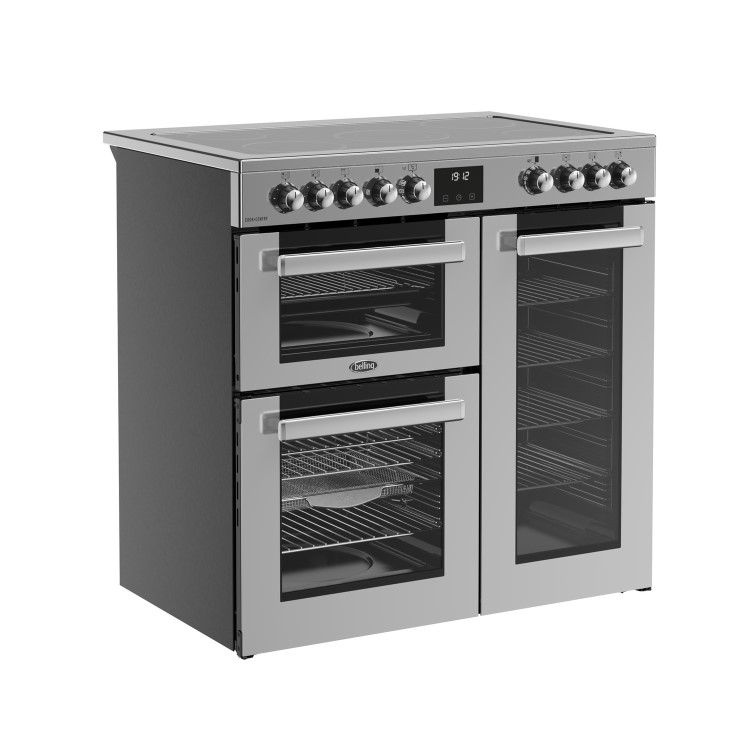 Refurbished Belling Cookcentre 90cm Electric Ceramic Range Cooker - Stainless