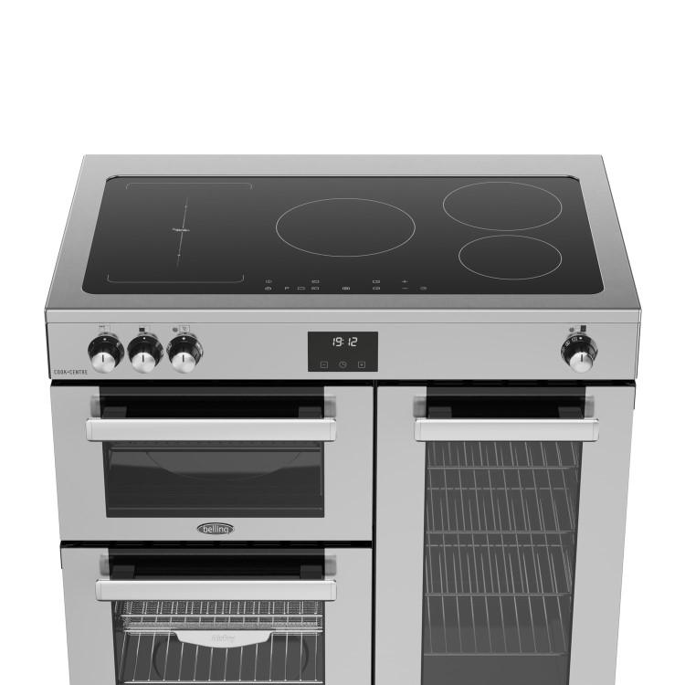 Belling Cookcentre 90cm Electric Induction Range Cooker - Stainless Steel