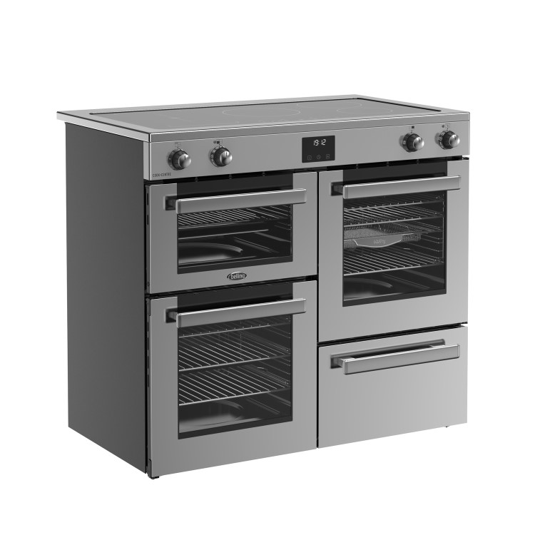 Belling Cookcentre 100cm Electric Induction Range Cooker - Stainless Steel