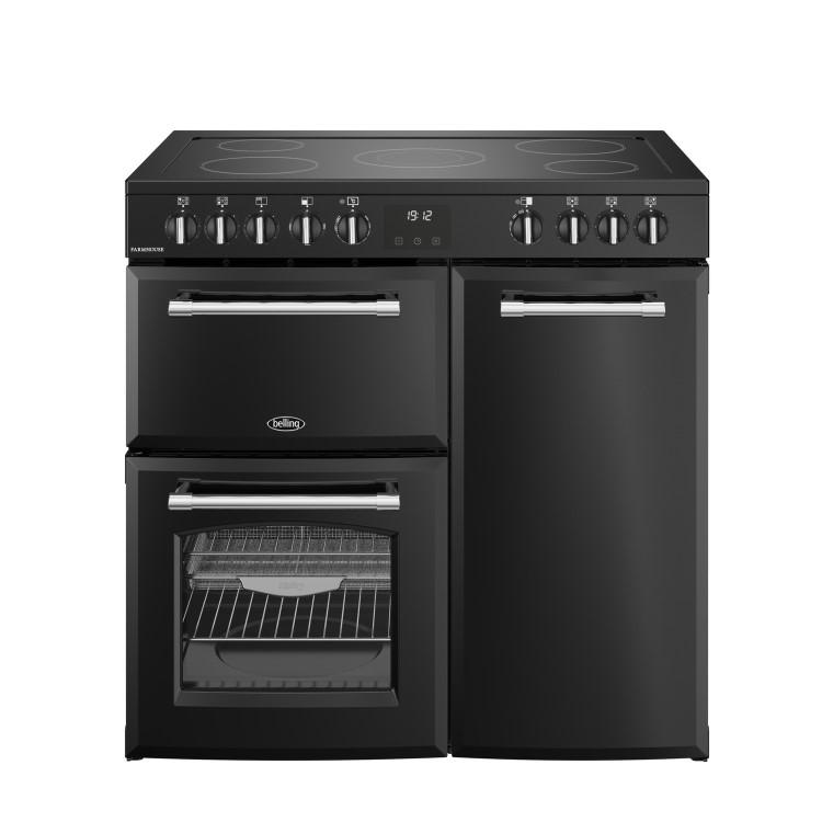 Belling Farmhouse 90cm Electric Range Cooker - Black