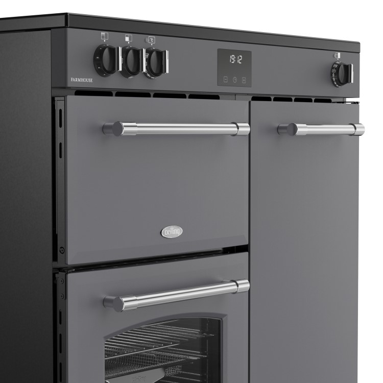 Belling Farmhouse 90cm Electric Induction Range Cooker - Grey