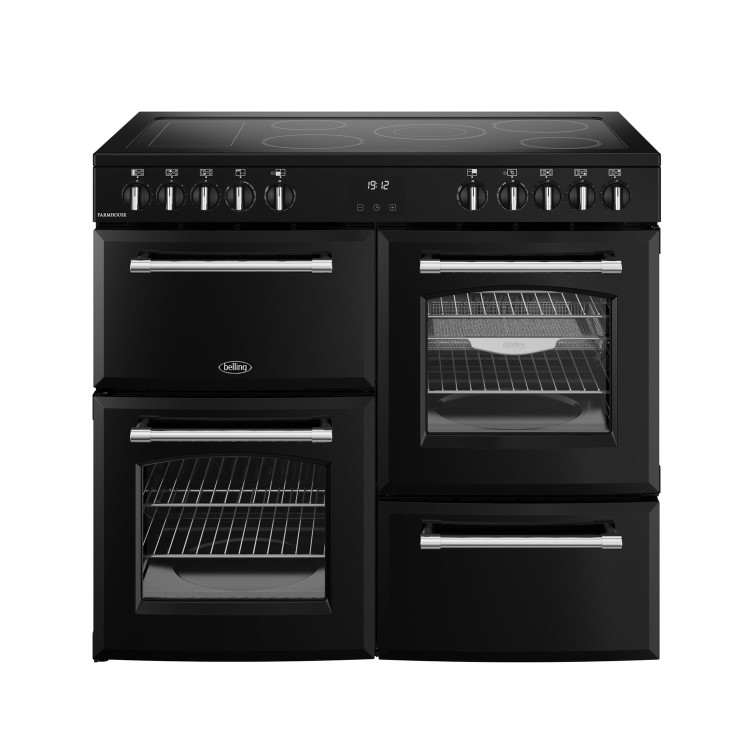 Belling Farmhouse 100cm Electric Range Cooker - Black