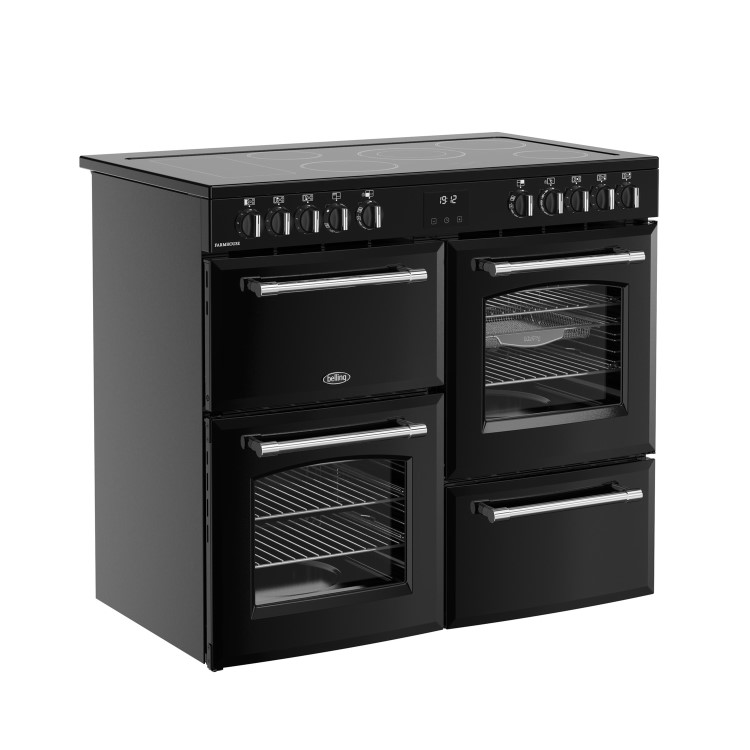 Belling Farmhouse 100cm Electric Range Cooker - Black