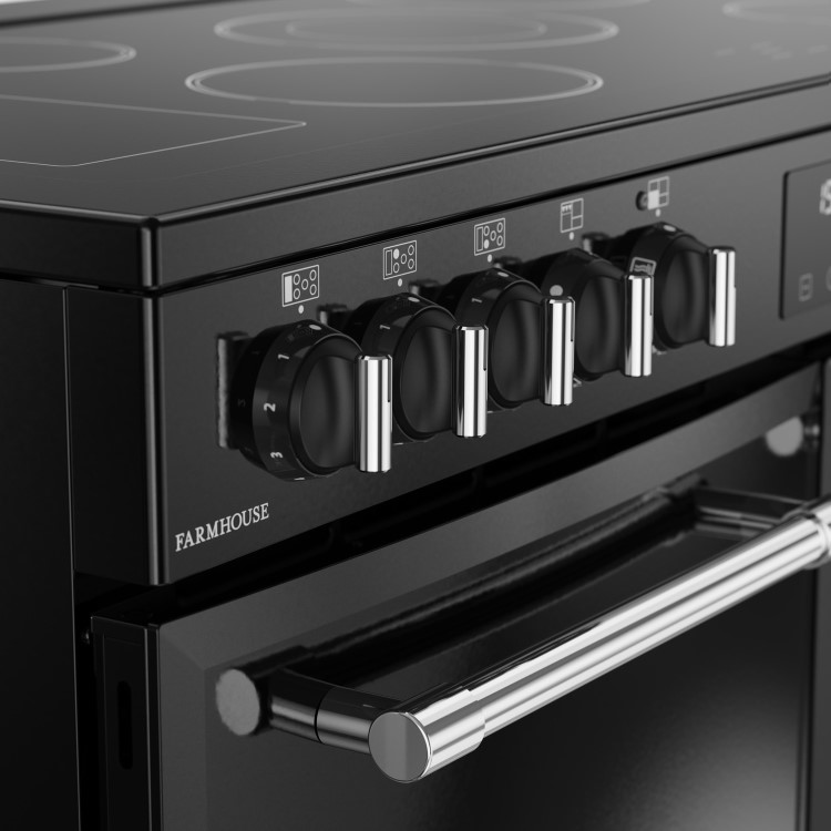 Belling Farmhouse 100cm Electric Range Cooker - Black