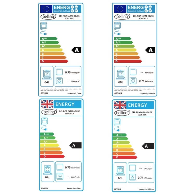 Belling Farmhouse 100cm Electric Range Cooker - Black
