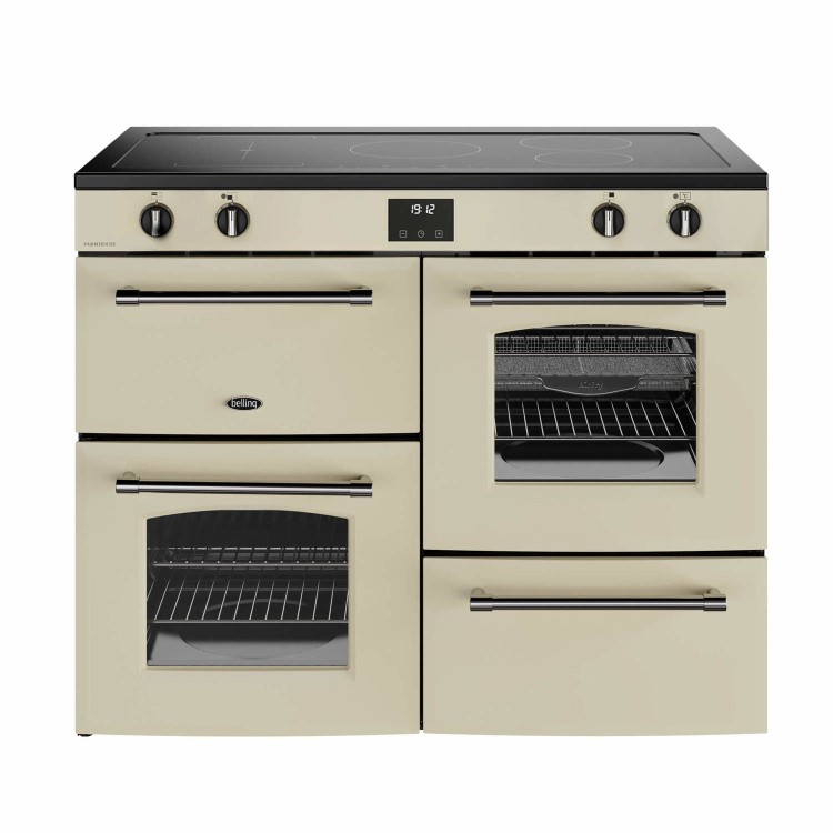 Refurbished Belling Farmhouse 444411842 110cm Electric Induction Range Cooker Cream
