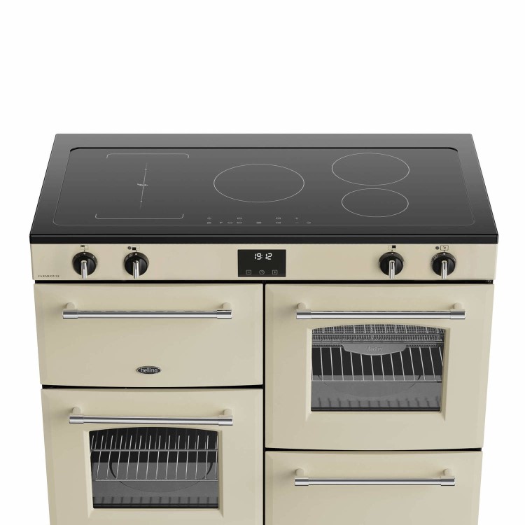 Refurbished Belling Farmhouse 444411842 110cm Electric Induction Range Cooker Cream