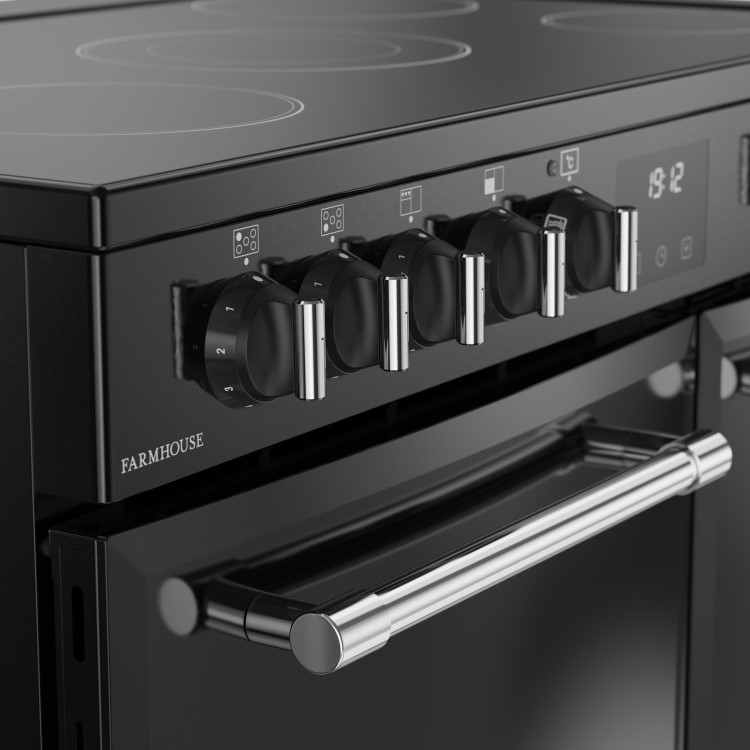 Belling Farmhouse 90cm Electric Range Cooker - Black
