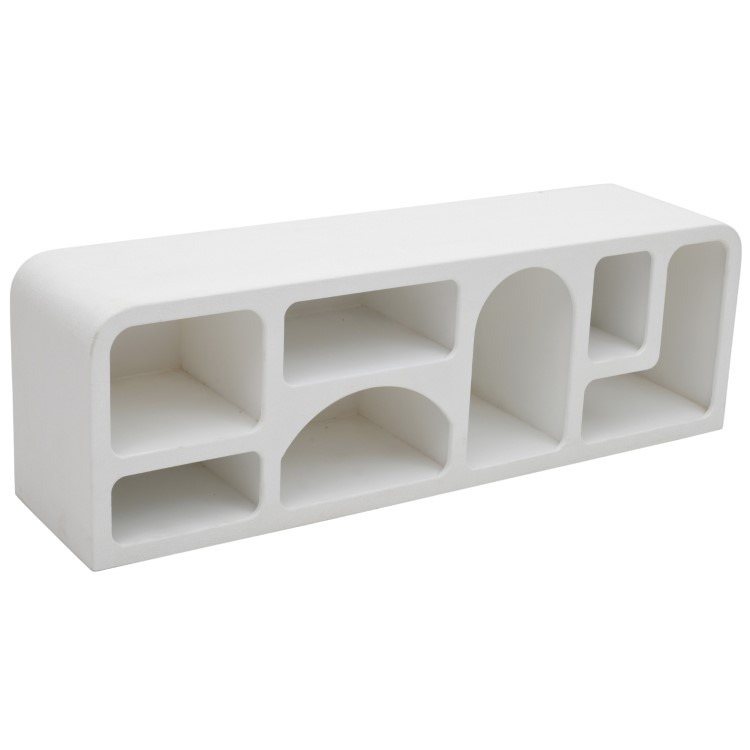 Geometric Large White TV Stand with Storage - TV's up to 55" - Geo