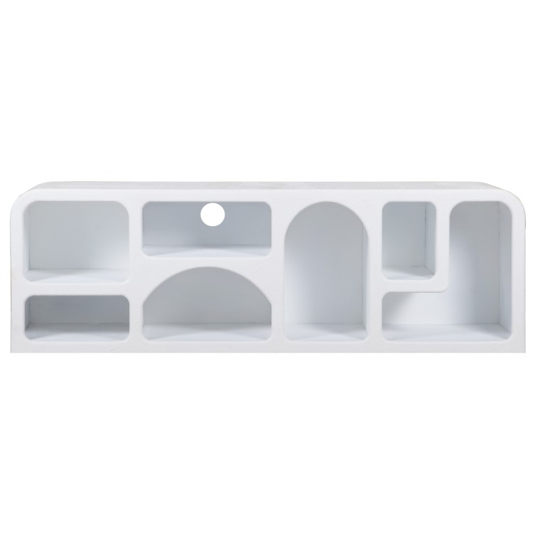 Geometric Large White TV Stand with Storage - TV's up to 55" - Geo