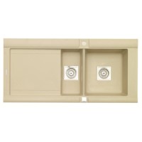 Astracast GE15RHHOMESKR Geo 1.5 Bowl Right Hand Drainer Granite ROK Composite Sink in Beige