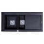 Astracast GE15RZHOMEPKR5 Geo 1.5 Bowl Right Hand Drainer Granite ROK Composite Sink in Black with Accessories